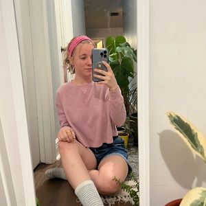 Wild Fable Pink Thermal Crop